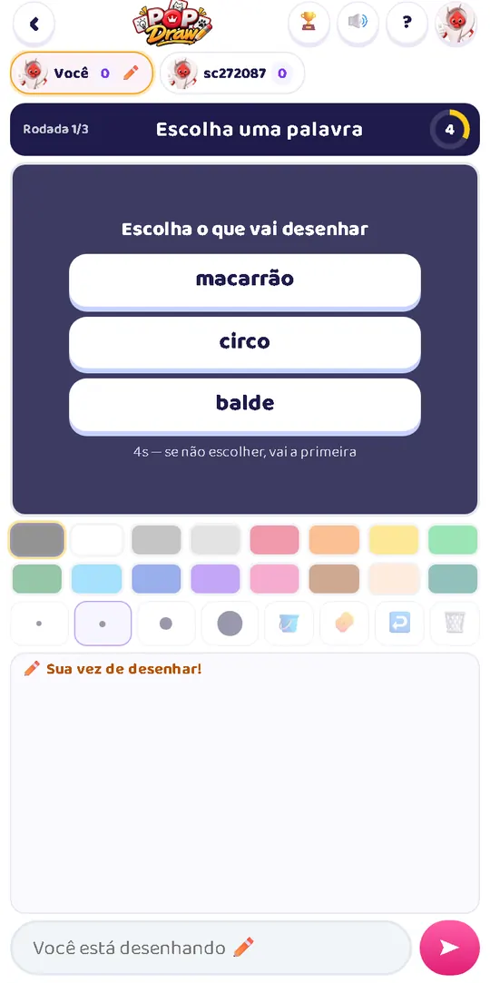 Tela do Pop Draw no celular