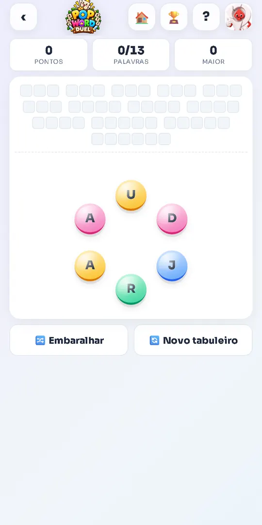 Tela do Pop Word no celular